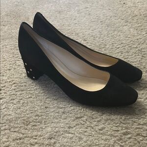Kate Spade Black Suede Women's Pumps with Gold Accent Studded Heels SZ 10M